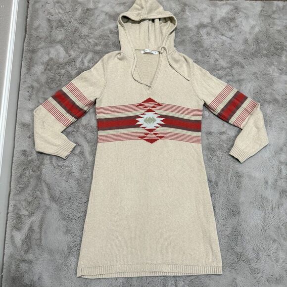 Women’s Woolrich Hooded Sweater Dress Southwestern Aztec Print Winter Size‎ M - Picture 1 of 9
